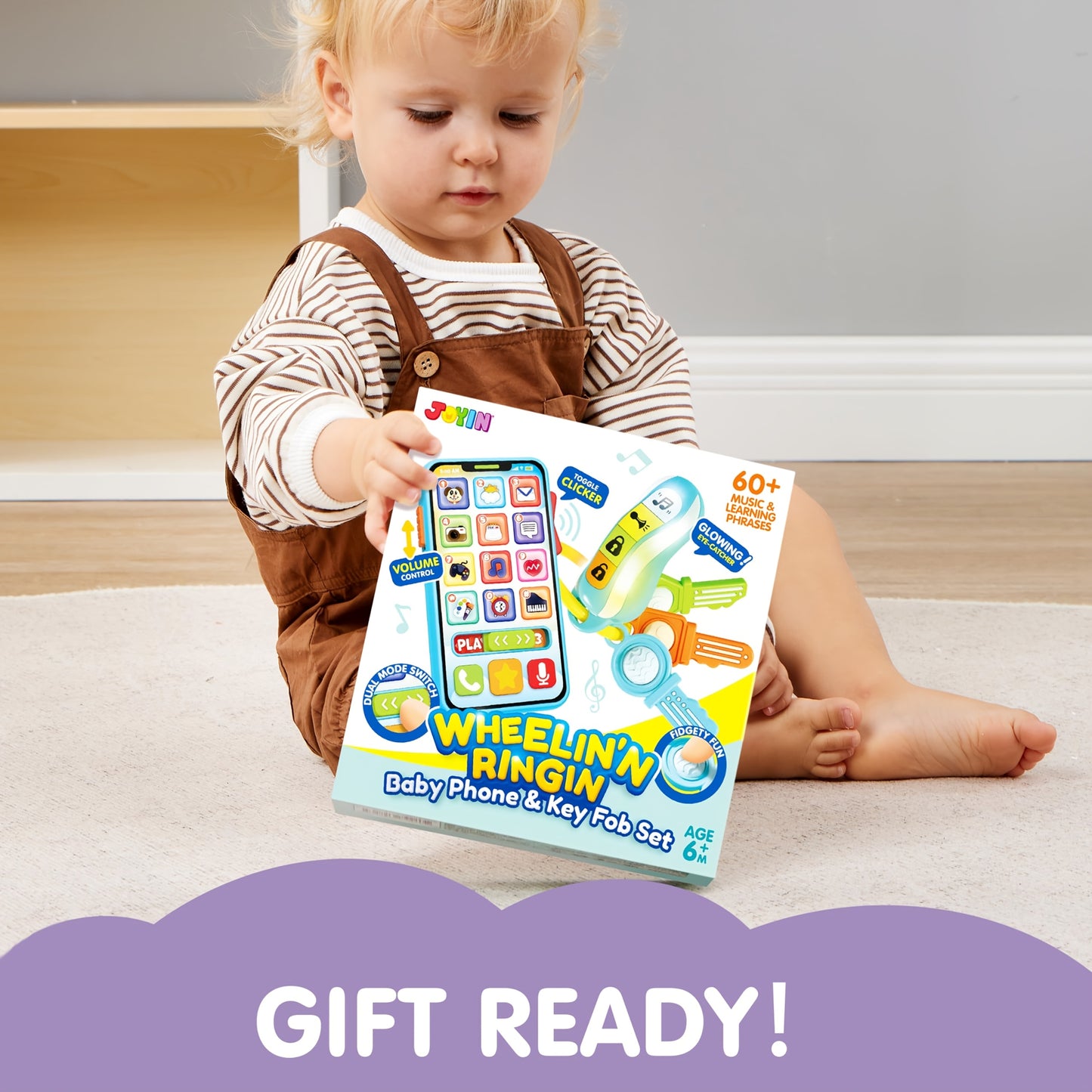 Syncfun Baby Musical Phone and Car Keys Teether Set with 60+ Songs and Learning Phrases for Infants 6+ Months