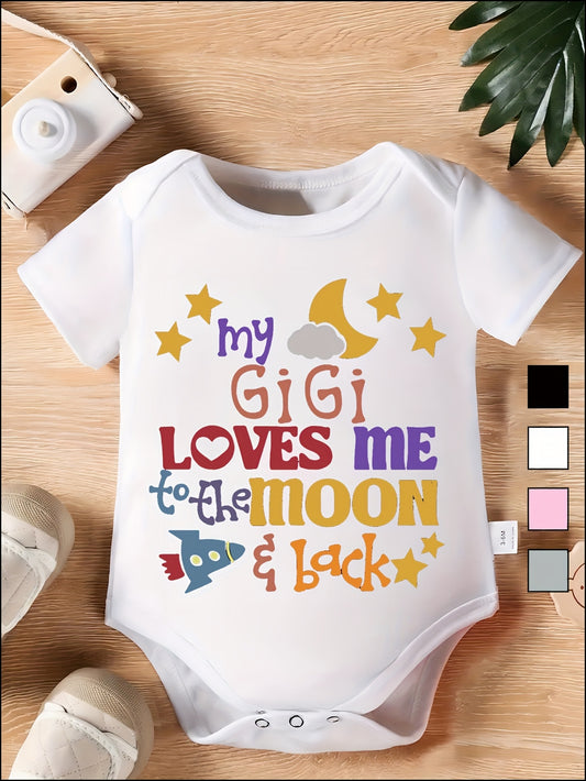 My GiGi Loves Me to the Moon Baby Girl Clothing Soft Cotton Spring Summer Outfit