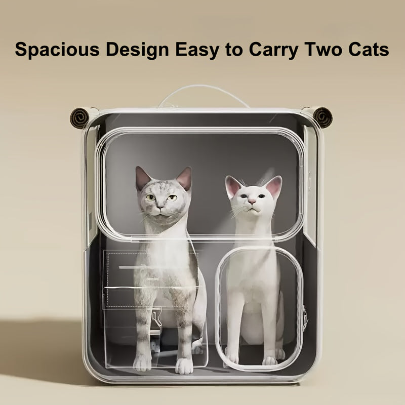 Spacious Brown Pet Carrier for Cats and Dogs Up to 27 Pounds with Ventilation and Comfort