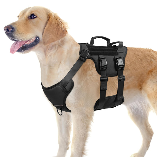 Escape-Proof Dog Harness - Reflective, No-Pull, Soft Padded Vest with Adjustable Straps & Dual Handles for Large Dogs | Ideal for Walking, Hiking & Training