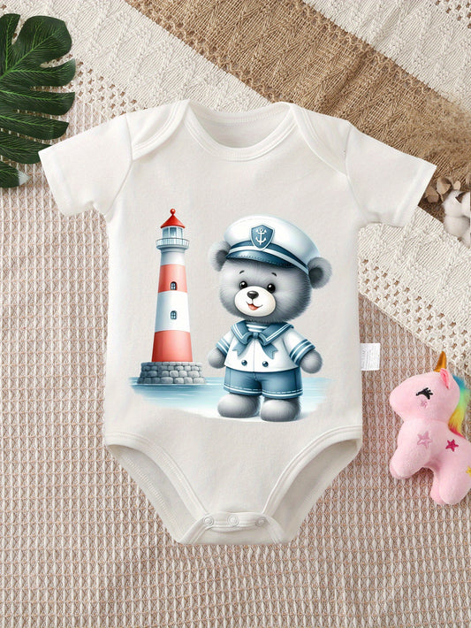 Cute Cartoon Bear Baby Onesie High Quality Bodysuit for Newborns 0 to 12 Months