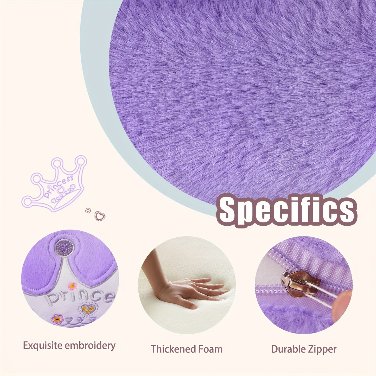 Princess Chair With Golden Crown Foldable Pink Toddler Sofa Memory Foam 15x20 Inches