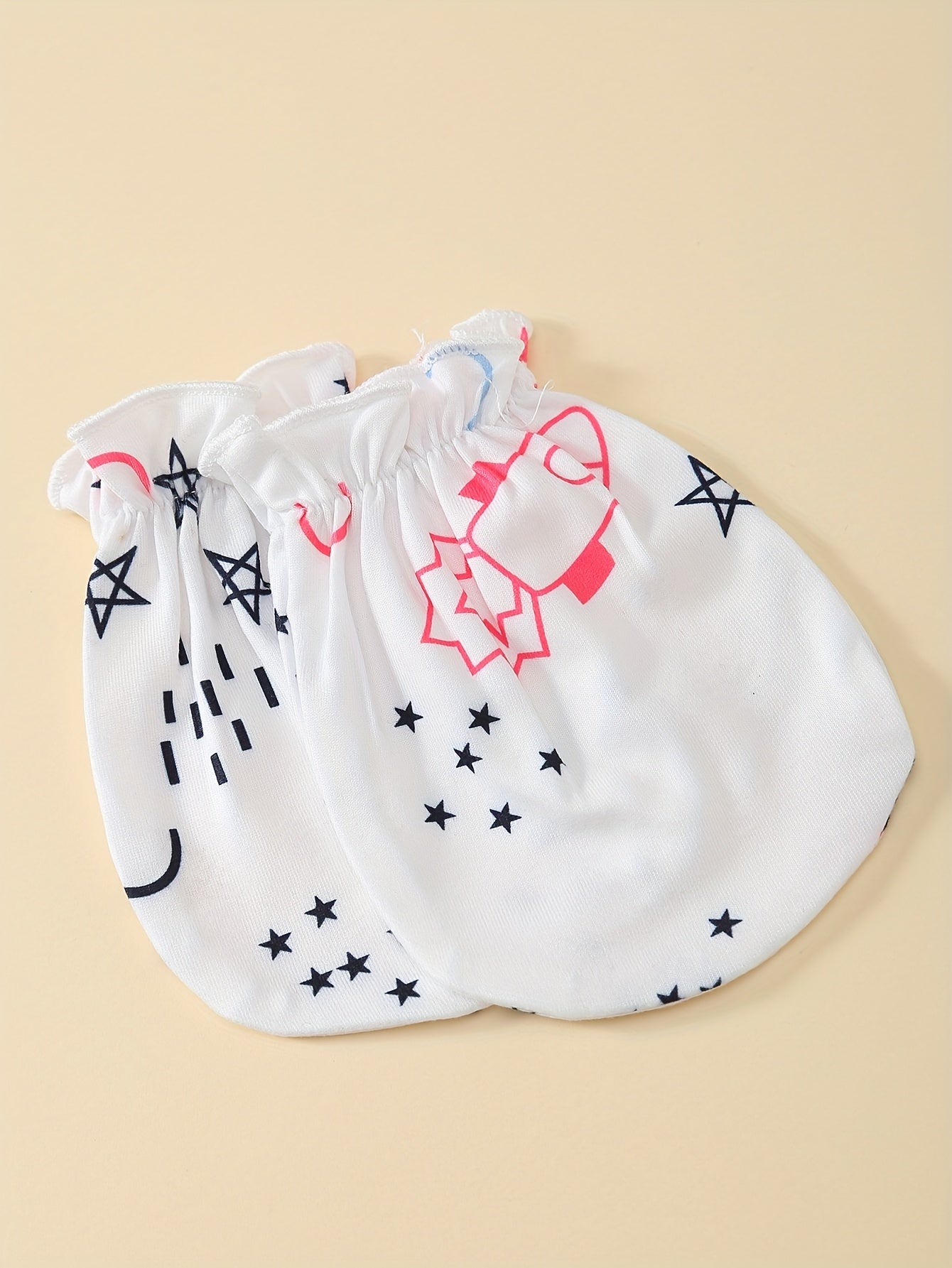 Boys' 4pcs Outfit Set - Cute All-Season Knit Polyester With Spandex, Long Sleeve Crew Neck, All Over Print, Loose Fit With Matching Hat And Hand Claps, For Outdoor