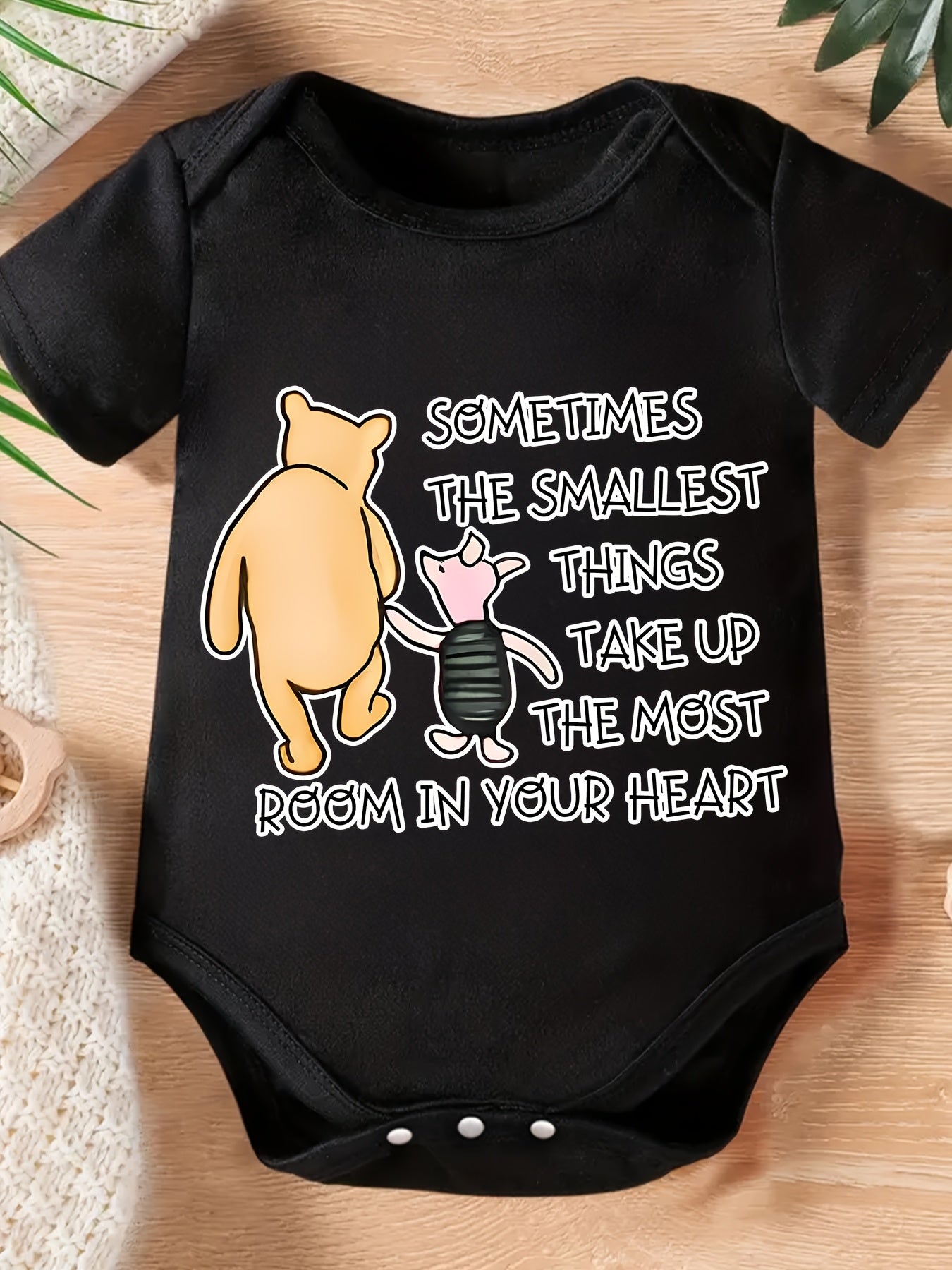 Licensed Winnie The Pooh Baby Romper with Cartoon Prints for Infants Soft and Comfortable