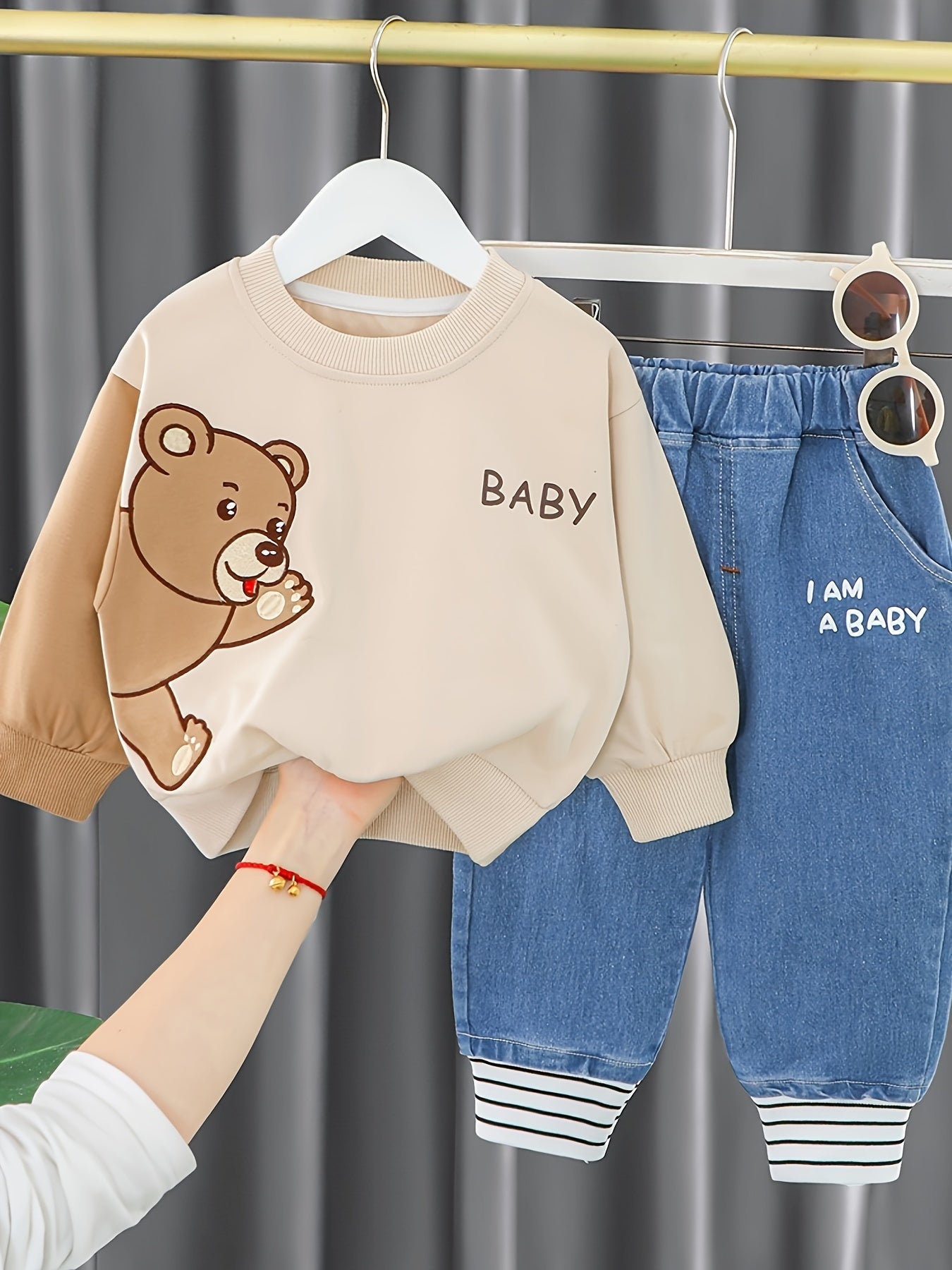 6 Pieces 3 Sets Of Combination Autumn Simple Fashion Set Cute Children Love Crocodile Giraffe Dinosaur Print Series Autumn Set Comfortable And Breathable