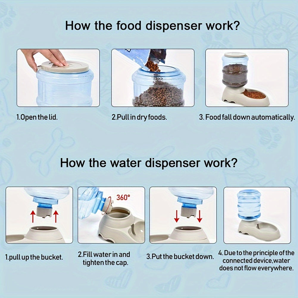 Fully Automatic 2in1 Cat Food Dispenser With Integrated Water Feeding System