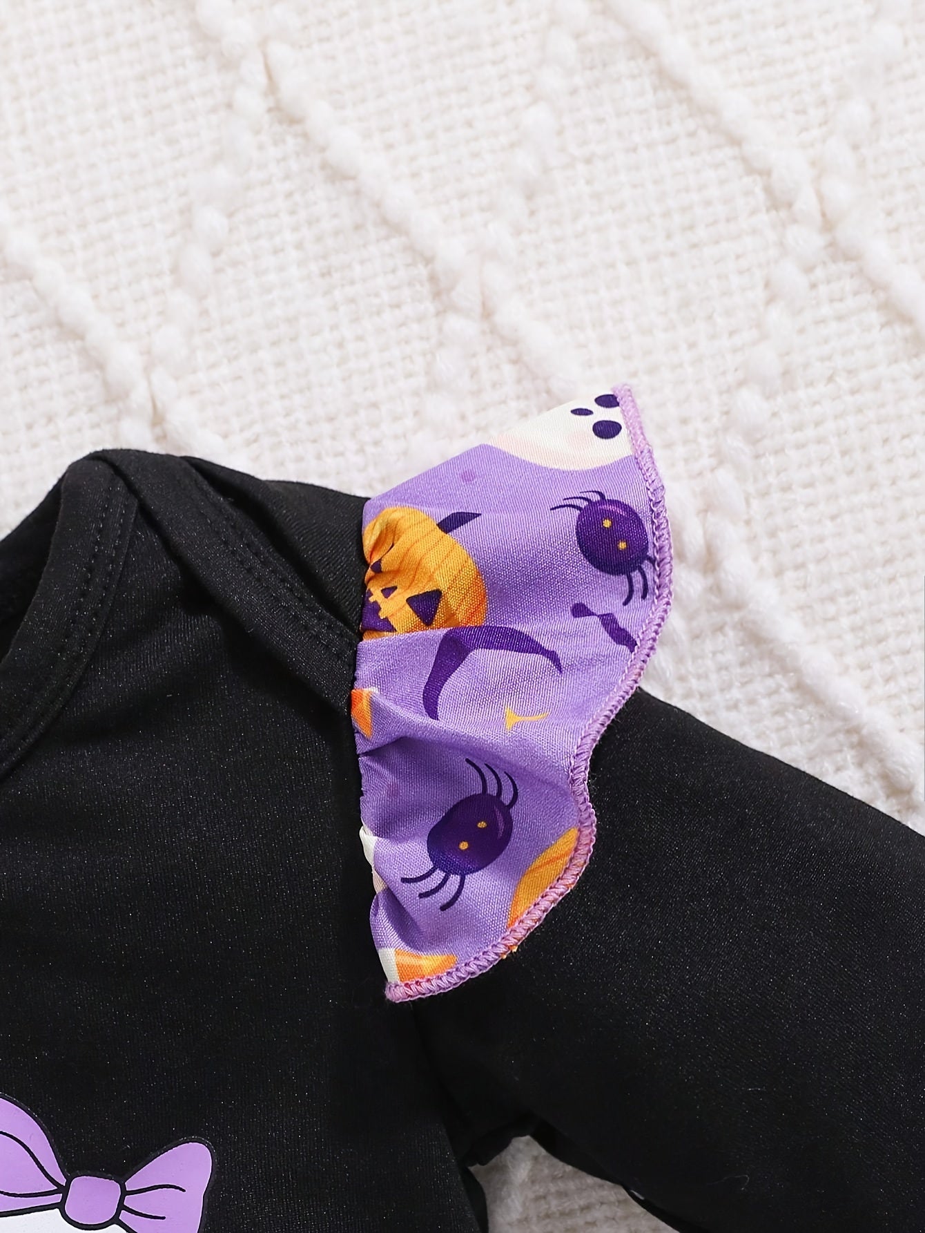 Halloween Purple Net Tulle Skirt Set For Baby Girl Outdoor