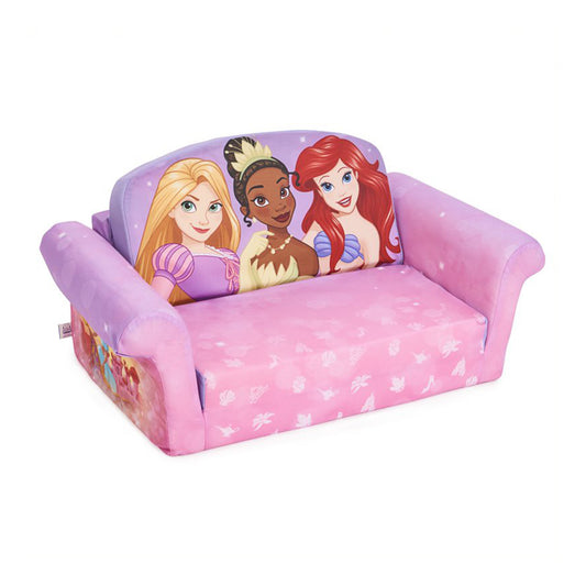 Marshmallow Furniture Kids Sofa 2-in-1 Flip Open Couch and Bed Disney Princess Design