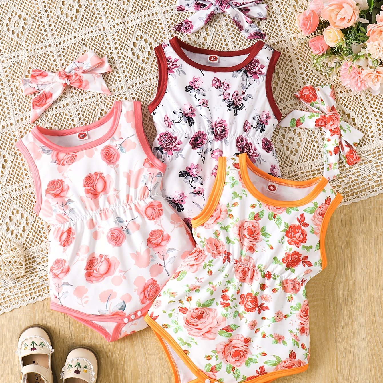 Girls Sleeveless Tank Top and Headband Set 0 to 18 Months