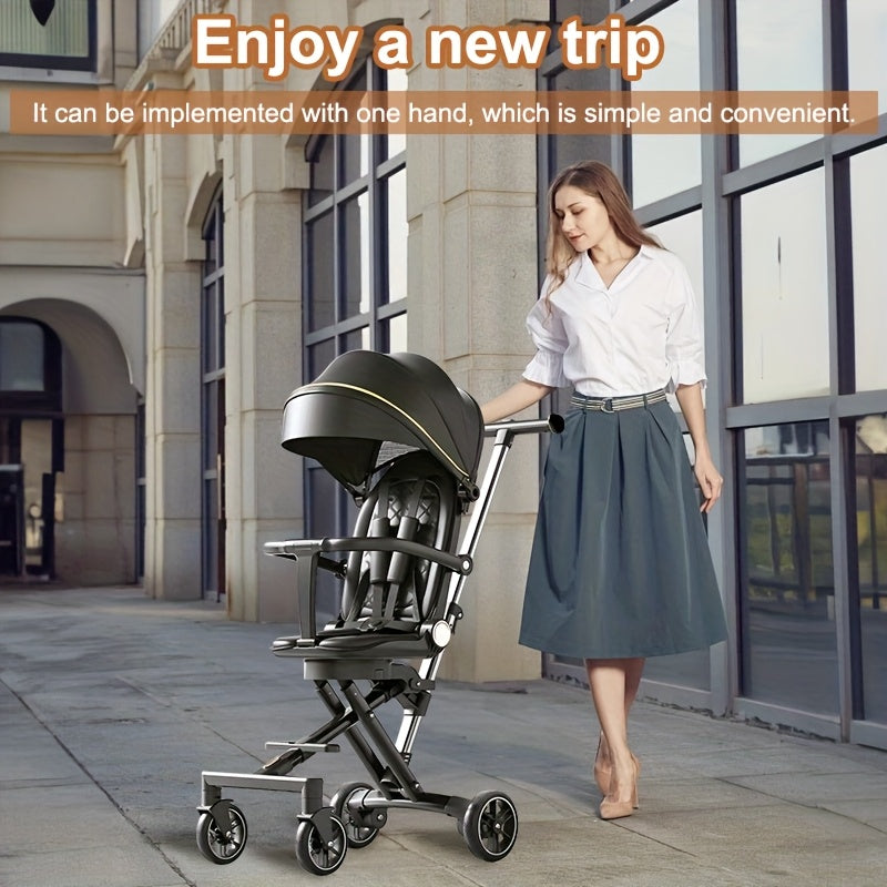 [Lightweight Folding Stroller] 1pc Lightweight Baby Folding Stroller | Compact Canopy, Multiple Reclining Positions, Convenient One Handed Folding, Perfect Gift For Holidays & Birthdays, Thanksgiving
