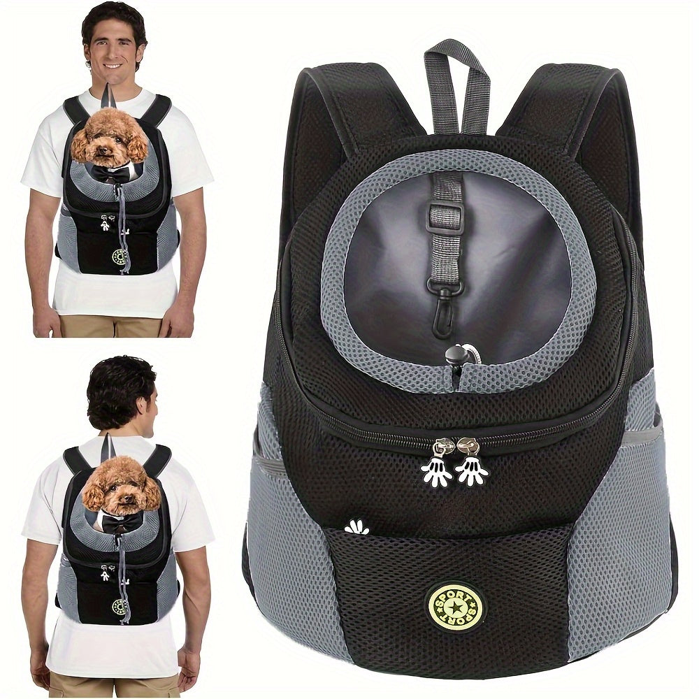 Breathable Mesh Dog Backpack With Adjustable Straps And Belt