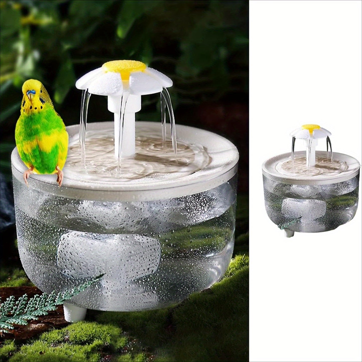 USB Powered Indoor Bird Bath and Cat Water Feeder with Circulating Filter Fountain