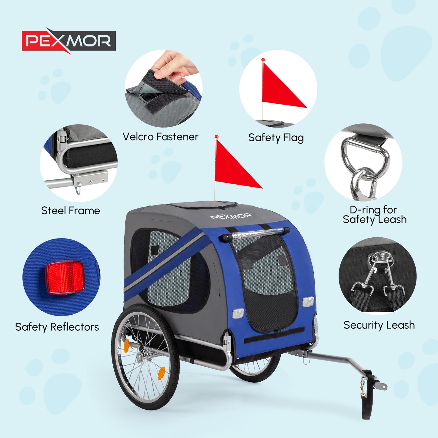 Folding Dog Bike Trailer For Bicycle With Universal Hitch