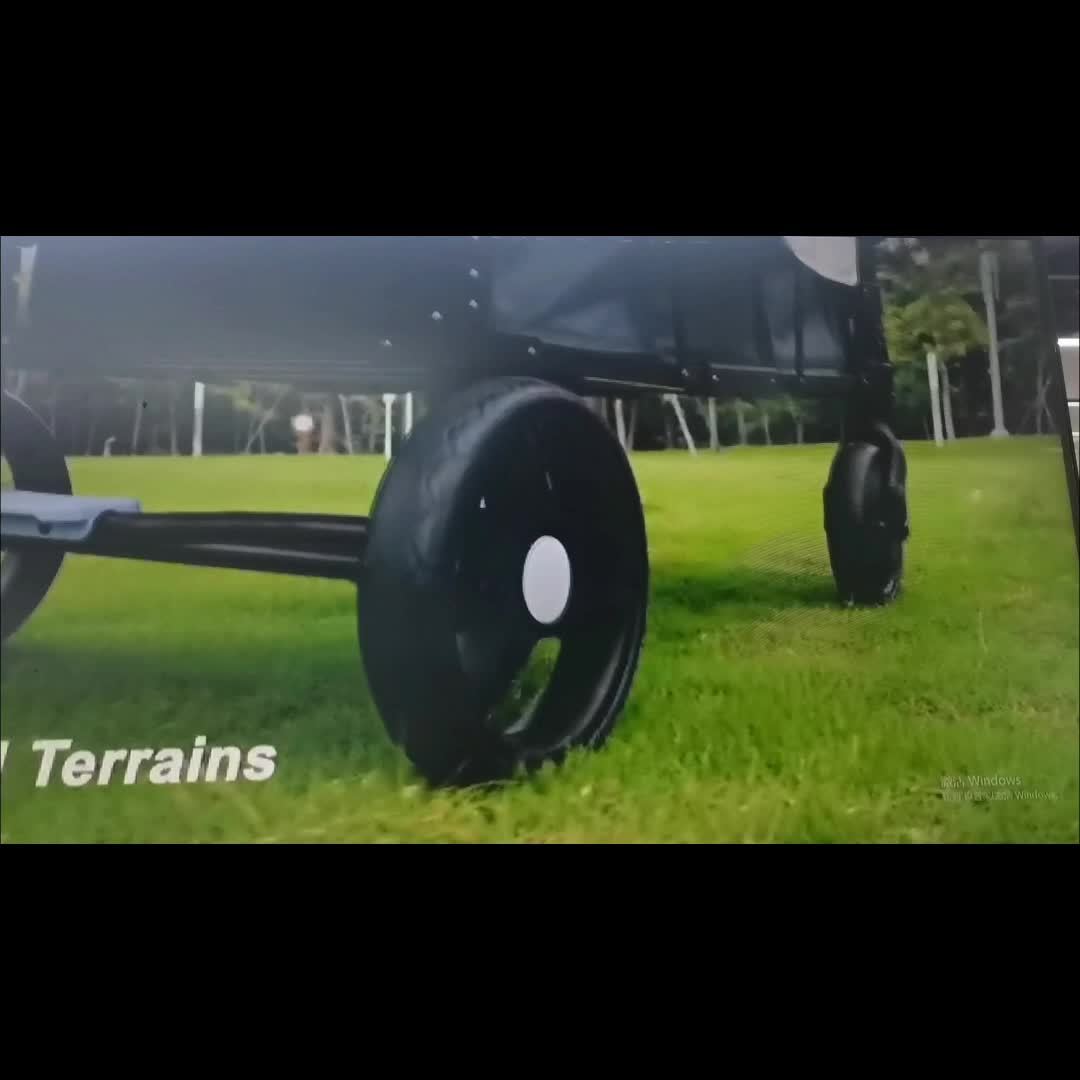 Folding Stroller Wagon Collapsible Wagon For 2 Kids, Baby Wagon Stroller With Adjustable Handle For Infants Toddlers Includes Canopy & Organizer, Foldable Convenient For Storage, Outdoor Garden Beach