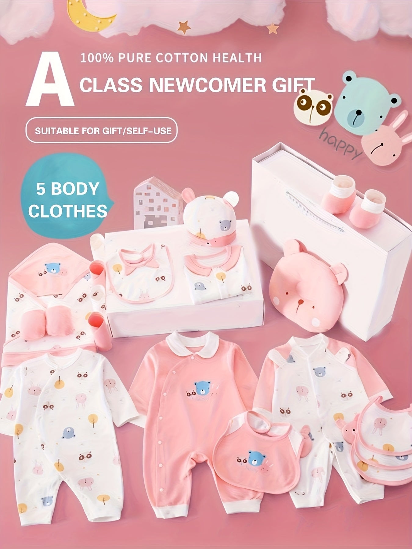 Baby Girl Clothes Newborn Full Set 27pcs Cotton Long Sleeve Outfits Hats Bibs and More