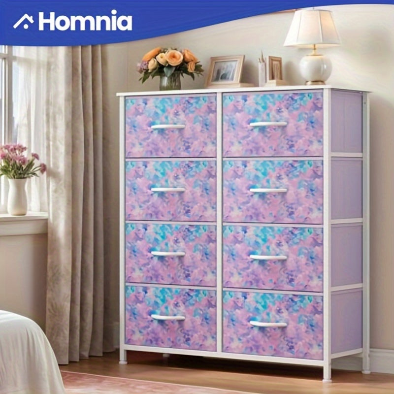Hygge Nook Fabric Dresser Tall Storage Unit with 8 Drawers for Closet and Entryway