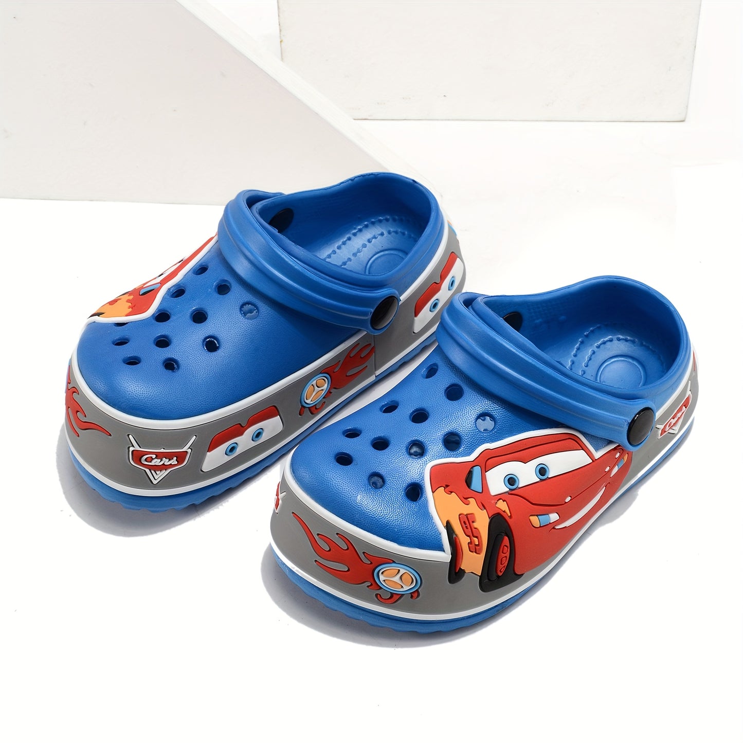 Disney Cars Lightning McQueen EVA Boys Wooden Clogs Lightweight Anti Slip Casual Shoes