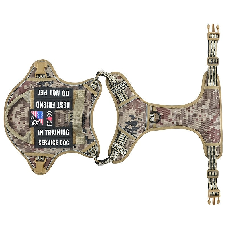 Tactical Dog Harness Heavy Duty No Pull Adjustable Reflective Vest For All Sizes
