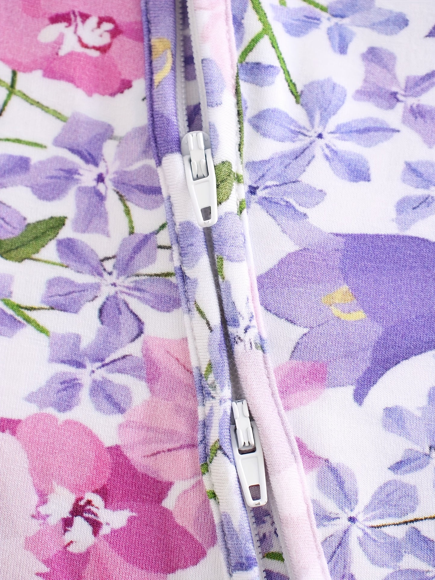 Ship From US, POSHTOT Morning Glory Print Bamboo Fiber Baby Long Sleeve Pants Tights. Comfortable Fit, Cute, Baby Two-way Zip-up Onesie With Folding Feet And Mittens For Ages 0-2. Casual Outdoor Jumpsuit For Babies.Children'S