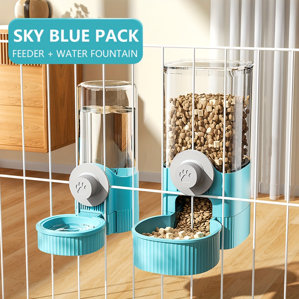 Automatic Hanging Pet Water and Food Dispenser for Cats Dogs and Rabbits Easy Installation