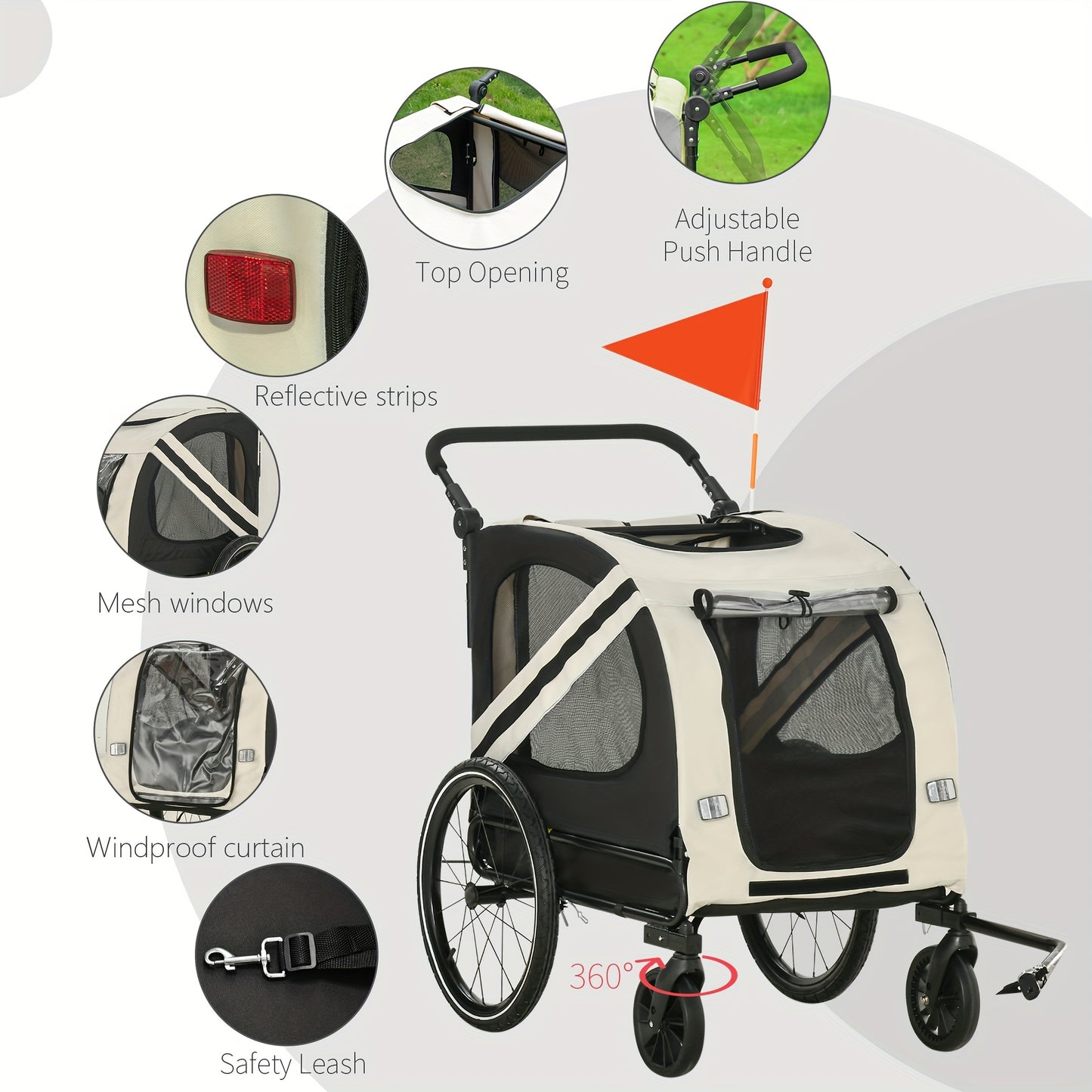 Aosom 2 In 1 Pet Bike Trailer For Small Dogs Weatherproof