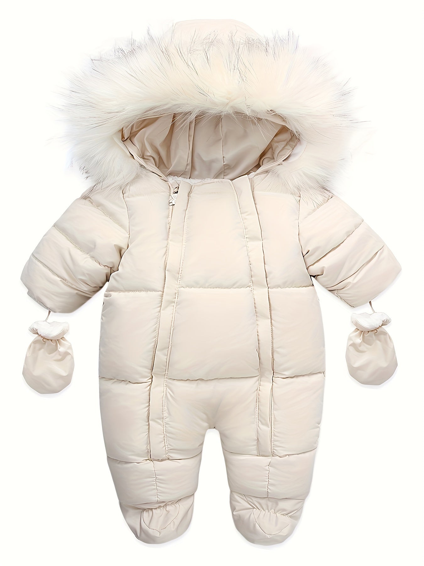 Winter Snowsuit Romper With Hooded Footie For Babies