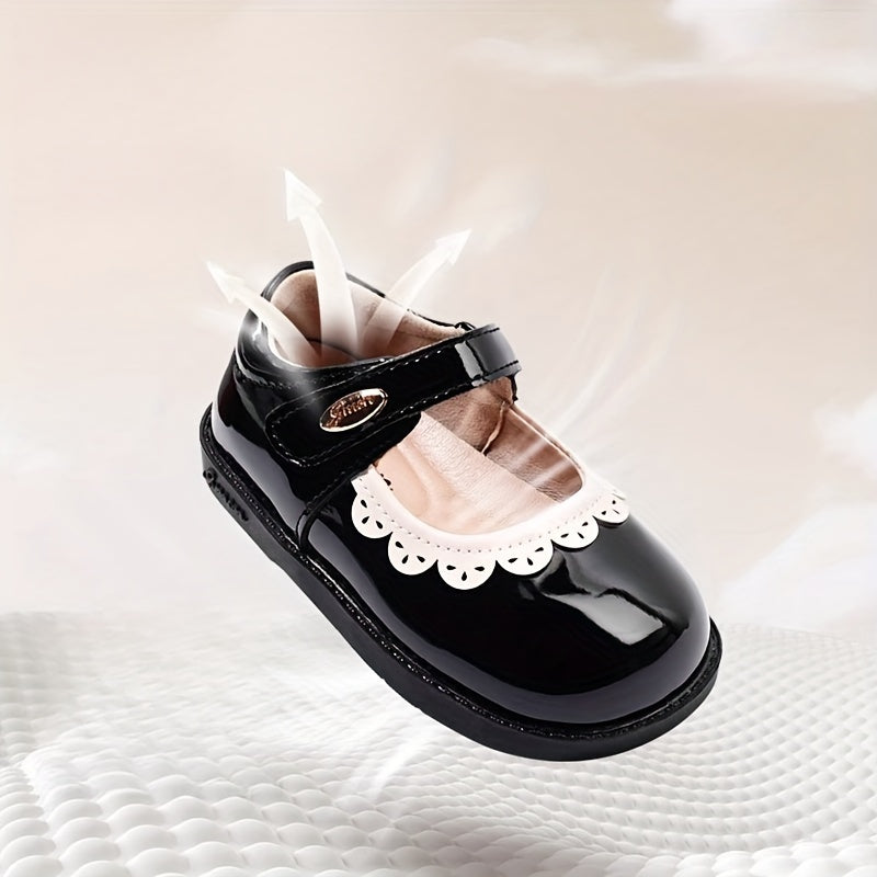 SMON Girls Princess Soft Sole Shoes White and Brown Adjustable Strap Casual Footwear