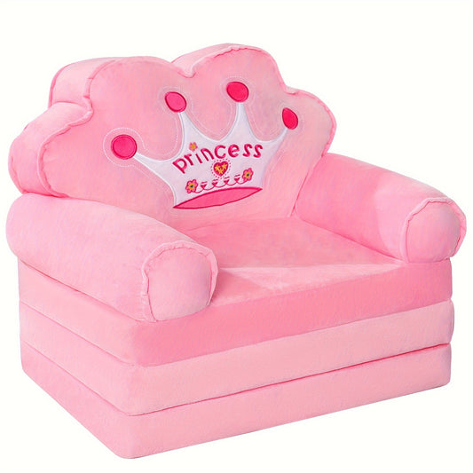 Foldable Multifunctional Pink Sofa With Pillow and Armrests for Teenagers and Game Rooms