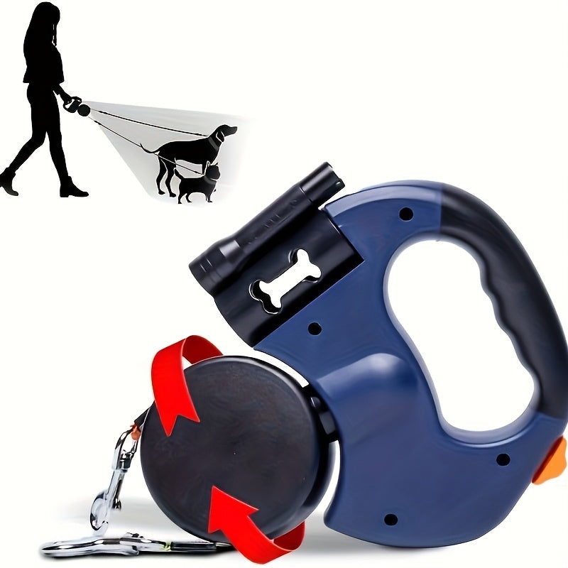 [Double Dog Leash] 2-in-1 Double-headed Self-shrinking Dog Leash | Anti-winding Design, 360-degree Rotation, Suitable for Easy Outdoor Walking with Two Small to Medium-sized Dogs