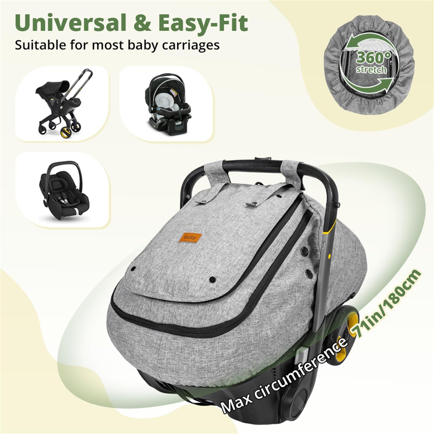 High Quality Baby Car Seat Cover with Breathable Vents and Easy Clean Design