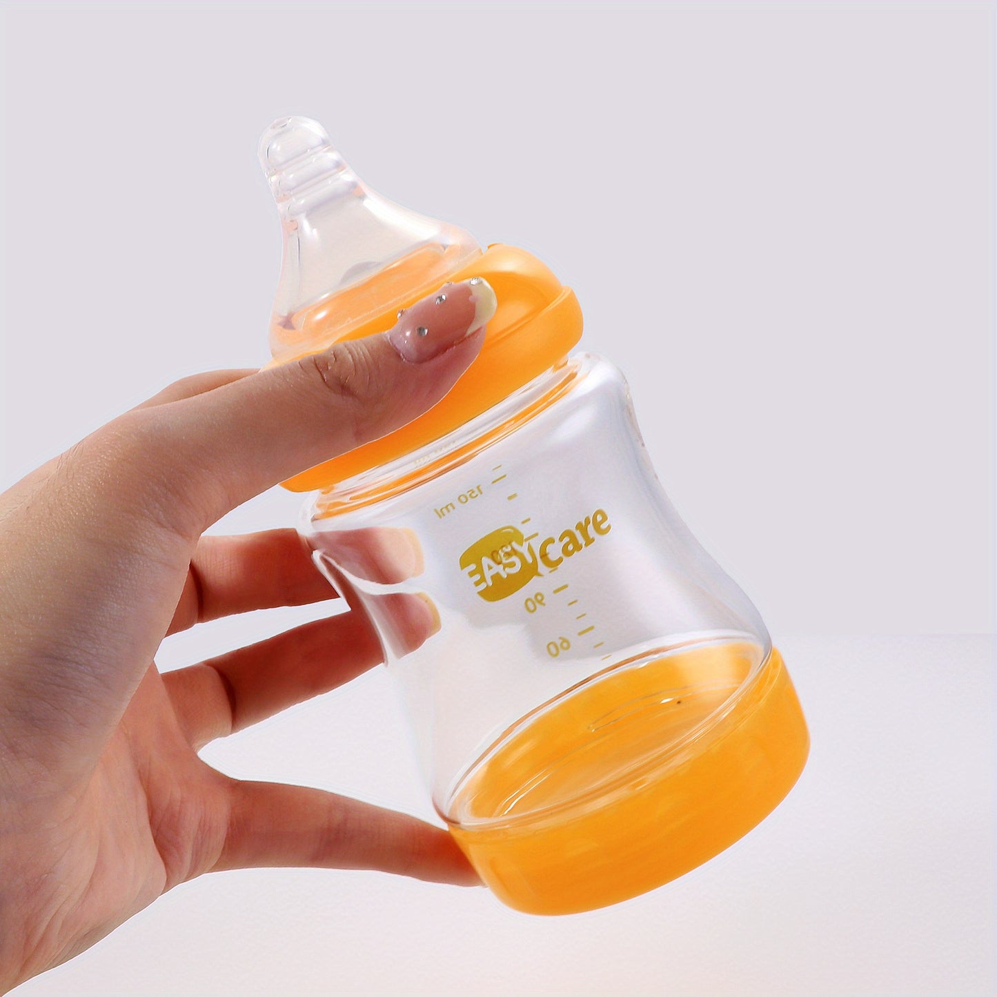 5pcs Easycare Wide Mouth Glass Baby Bottles with Sippy Cup Perfect for Celebrations