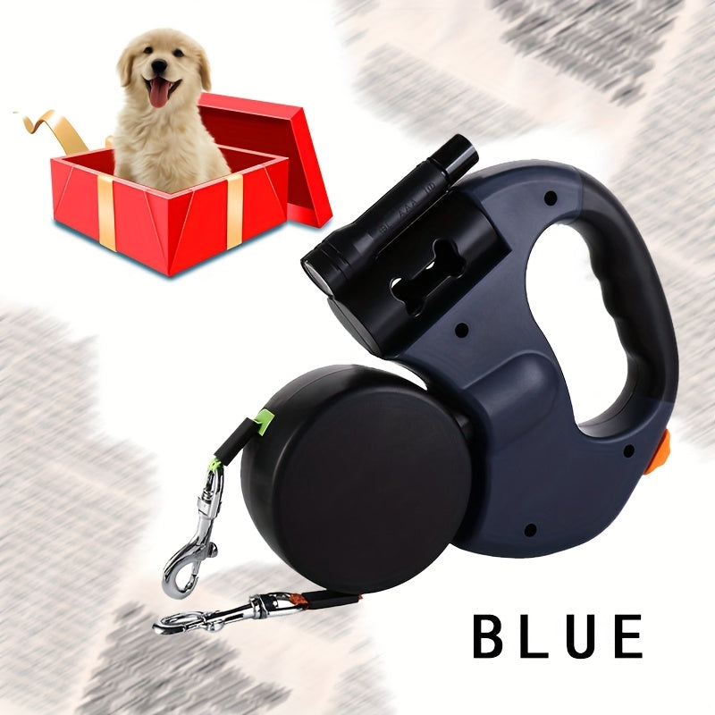 [Double Dog Leash] 2-in-1 Double-headed Self-shrinking Dog Leash | Anti-winding Design, 360-degree Rotation, Suitable for Easy Outdoor Walking with Two Small to Medium-sized Dogs