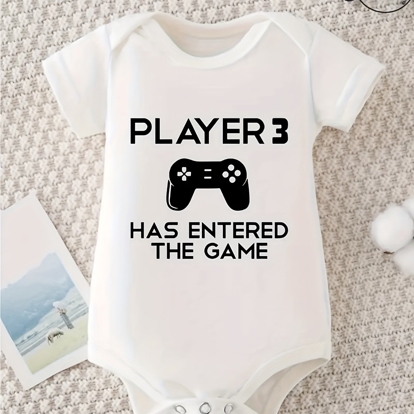 Player 3 Has Entered The Game Baby Boys Romper Soft Cotton Short Sleeve Outfit