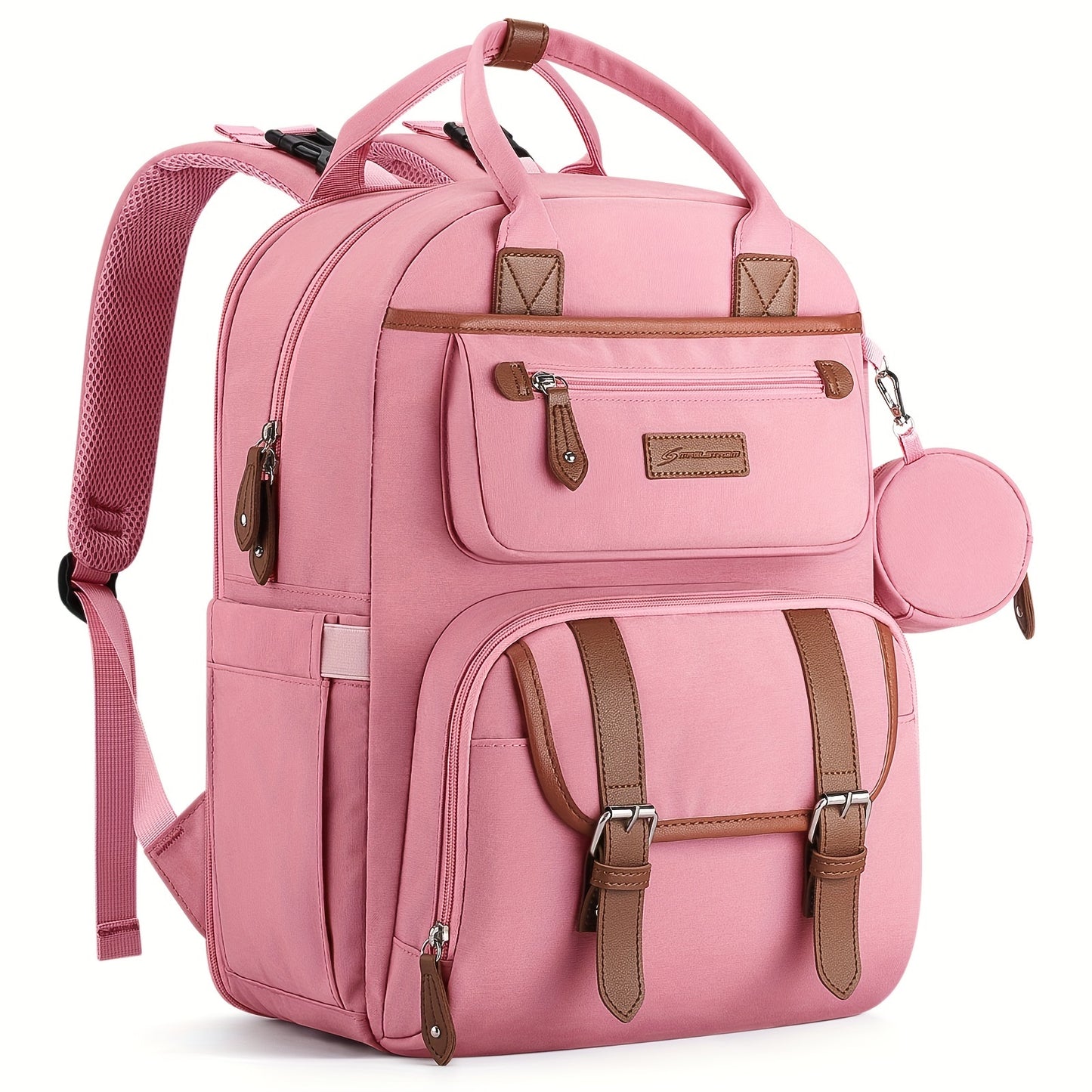 Expandable Diaper Backpack for Moms and Dads with Changing Pad and Stroller Straps Grey