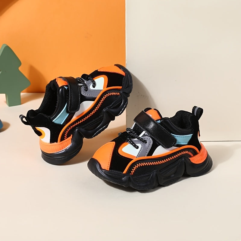 Stylish & Comfy Baby Boys' Low Top Sneakers - Lightweight Anti-Slip With Hook & Loop Fastener For Outdoor Activities!