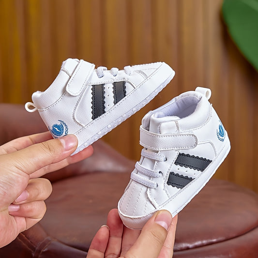 Toddler Sneakers | Soft Sole Walking Shoes | Fashion Casual Footwear | Easy Fastener Closure | Breathable Fabric Lining | Durable Sole | Versatile for Indoor & Outdoor Use | Available in Black, White, & Gray | Spring & Fall S