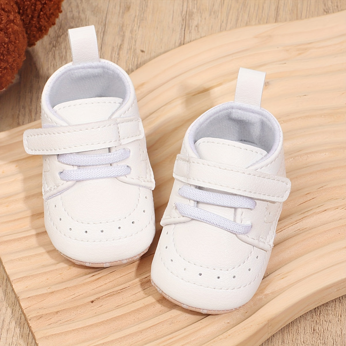 Baby Boy & Girl First Walking Shoes - Lightweight Non-Slip Sneakers with Closure, Soft Fabric Lining & Durable PU Sole - White & Black Minimalist Design for Infants 0-3 Months, Toddler Shoes, Infant Daily Wear, Quality Infant