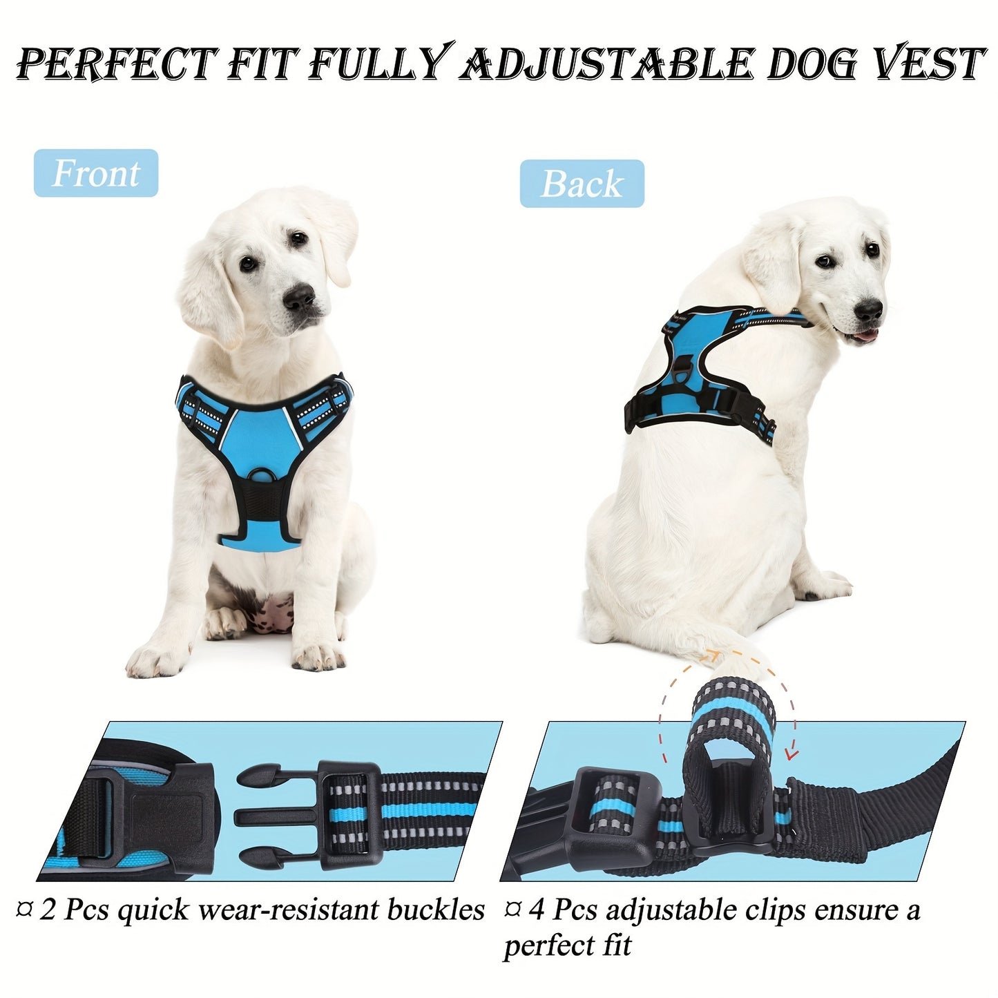 PetBuddy No Pull Dog Harness Set – Durable Escape-Proof Comfort and Convenience