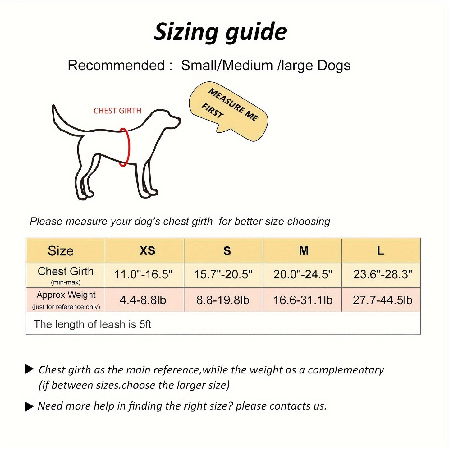 Adjustable chest strap and leash set with reflective strip for small and medium sized dogs