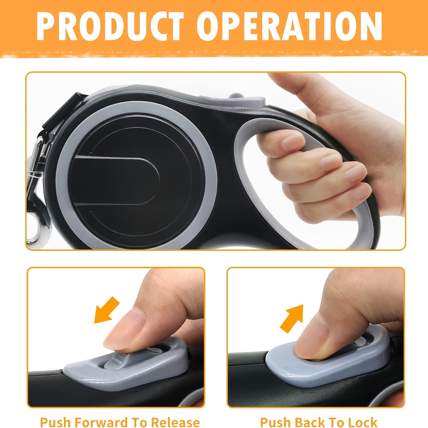 Extendable Dog Leash 16 Ft Heavy Nylon With Non Slip Handle