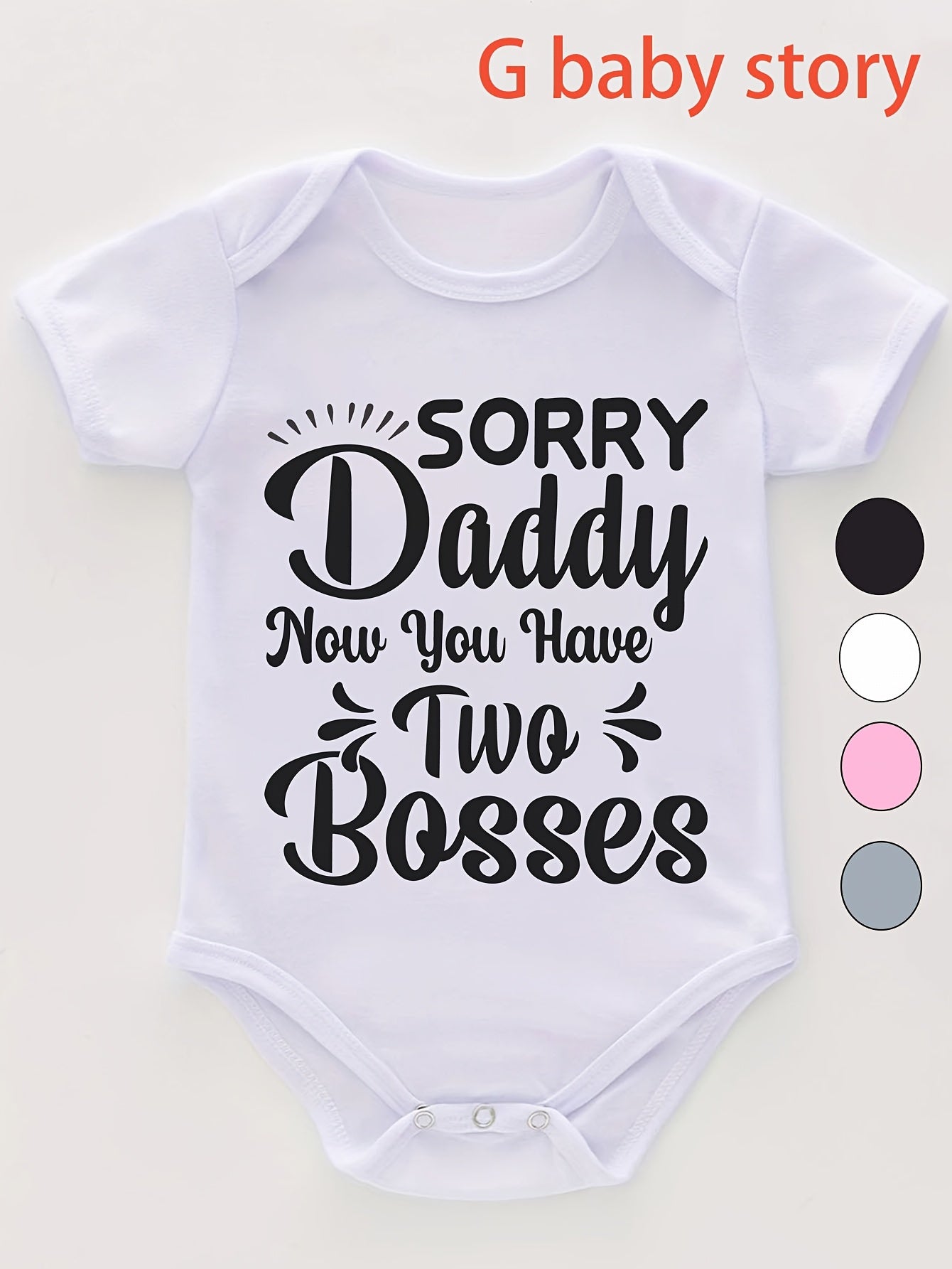 Sorry Daddy G Baby Story Family Fun Romper Soft Cotton Short Sleeve for Spring Summer