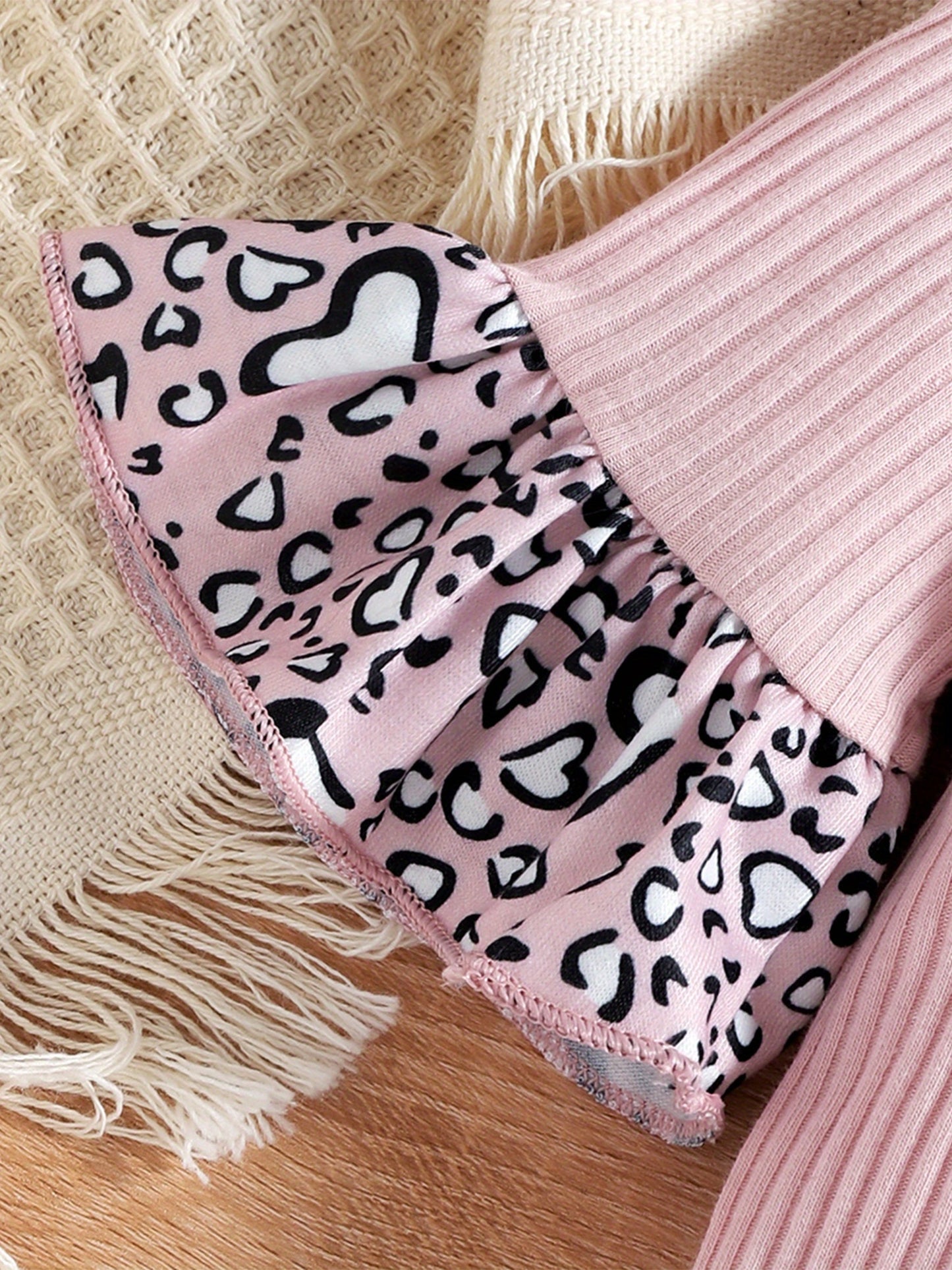 Leopard Print Infant Girl Jumpsuit With Headband 2pc Set