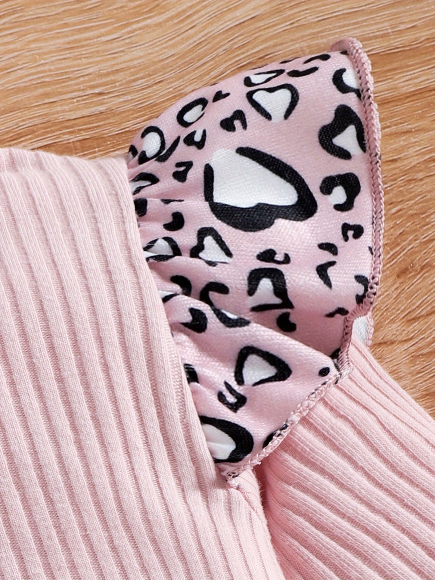 Leopard Print Infant Girl Jumpsuit With Headband 2pc Set