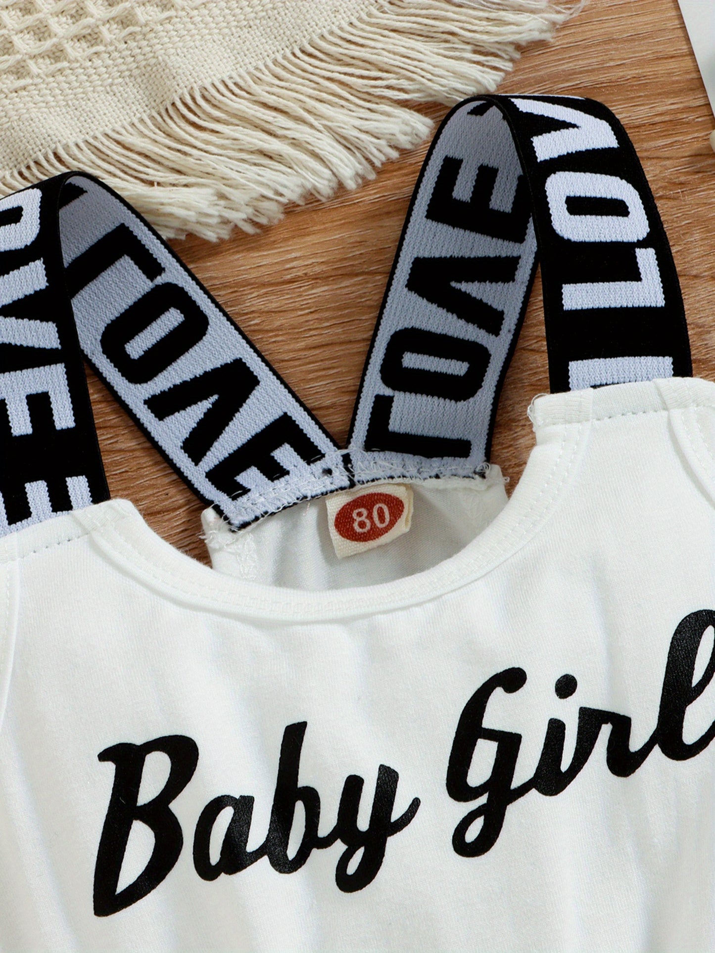 Toddler Baby Girls Summer Romper Sleeveless Crew Neck Letter Print One-Piece Jumpsuit