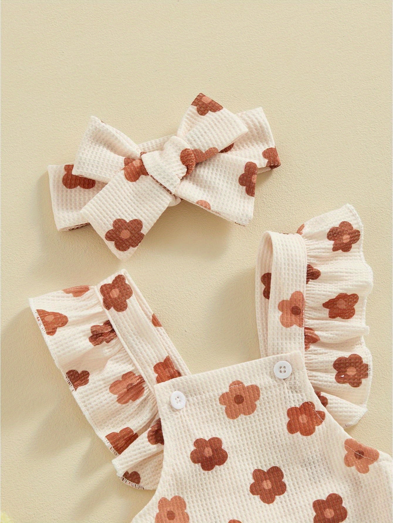 Baby Girls Romper Bodysuit Headband Strawberry Print