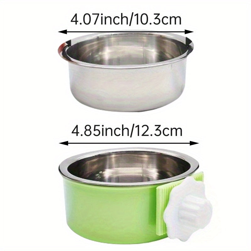4 Pcs Elevated Stainless Steel Hanging Feeding Stations for Pets and Small Animals