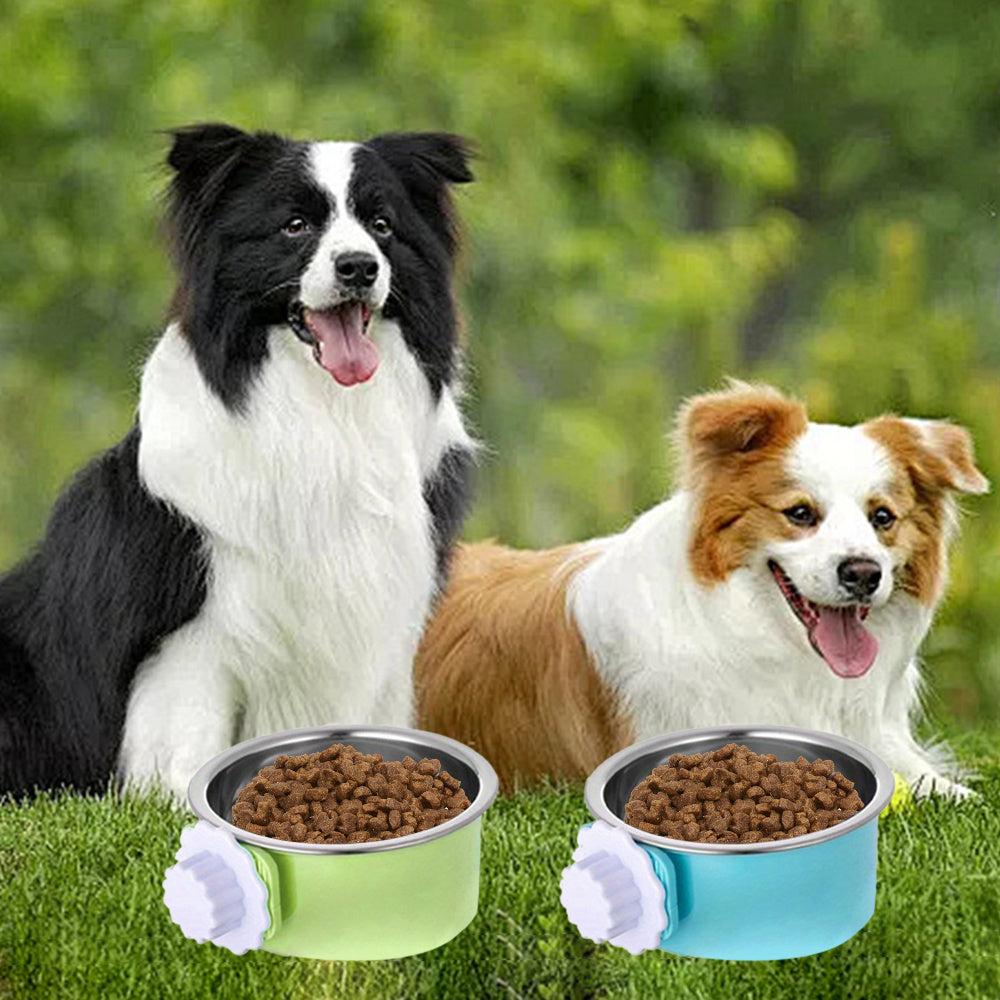 4 Pcs Elevated Stainless Steel Hanging Feeding Stations for Pets and Small Animals