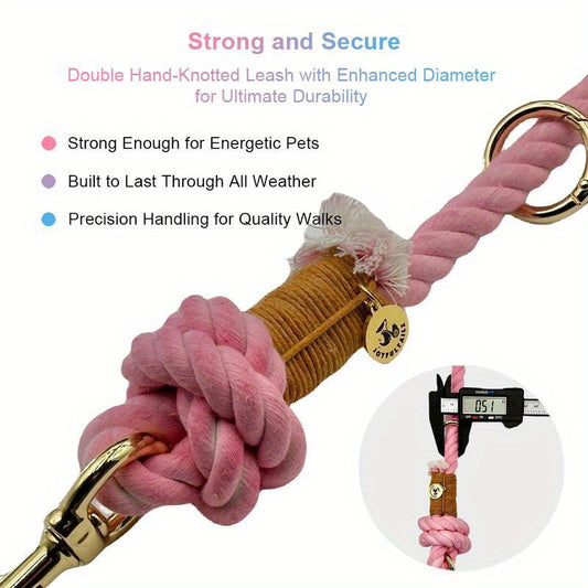 Colorful & Strong 8.55FT Dog Leash Combo | Includes Night Light & Poop Bag Holder for the Ultimate Walk Experience