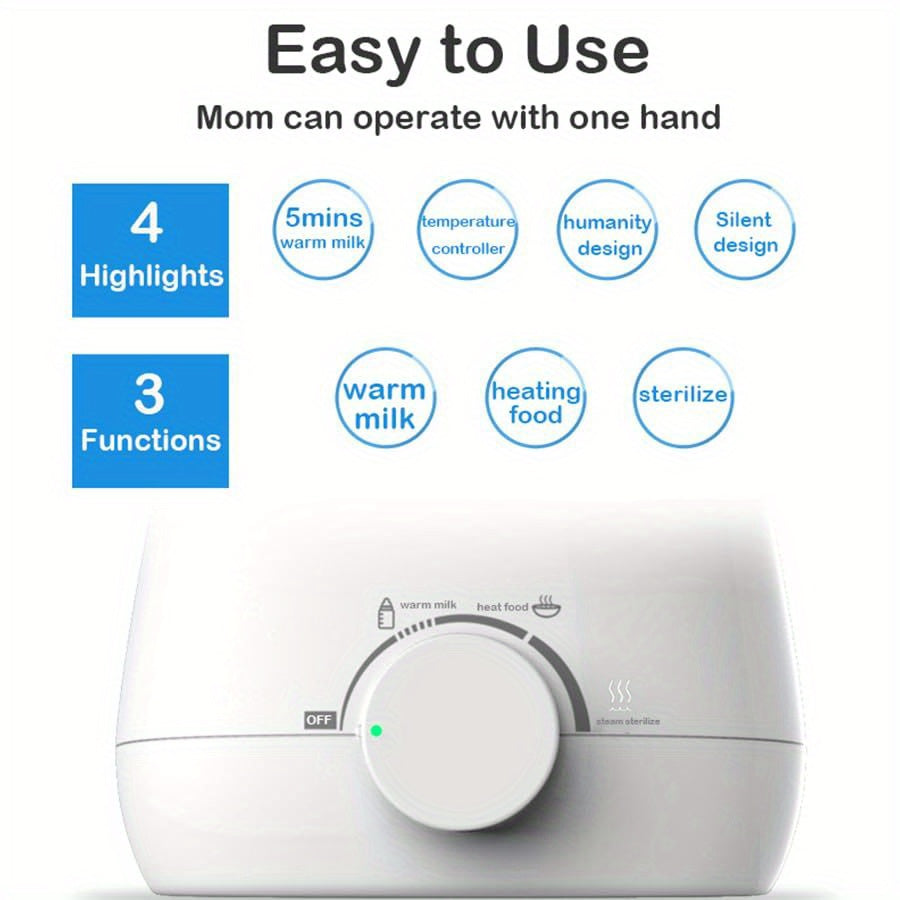 3 In 1 Bottle Warmer Fast Heating with Constant Temperature Control for Milk and Food