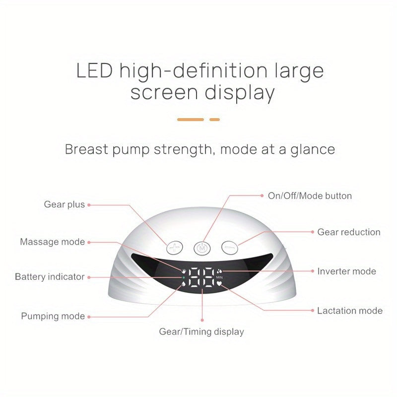 2pcs CHANG KUN Wearable Hand-Free Electric Breast Pump with LED Display and Rechargeable Battery